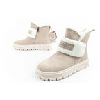 Lee Cooper women's boots winter boots fashionable sheepskin insulated leather beige Lee Cooper