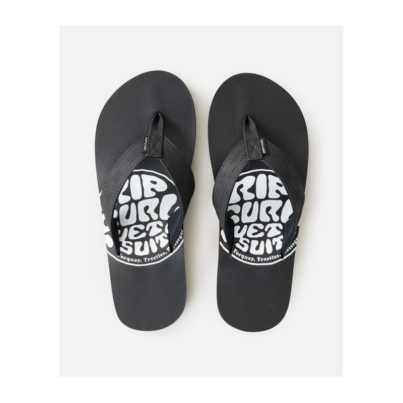 RIP CURL Ripper Bloom Open Toe Beach Flip-Flops Black