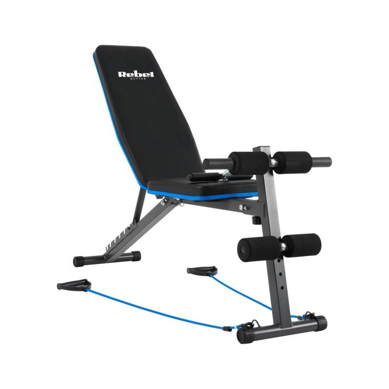 Inclined training bench with leg locks and rubber bands REBEL ACTIVE RBA-2003 To be categorized Your Sports Performance