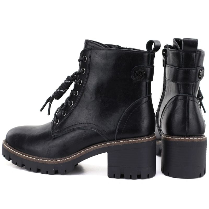 Women’s black leather block-heel ankle boots M.Daszyński OL77-3