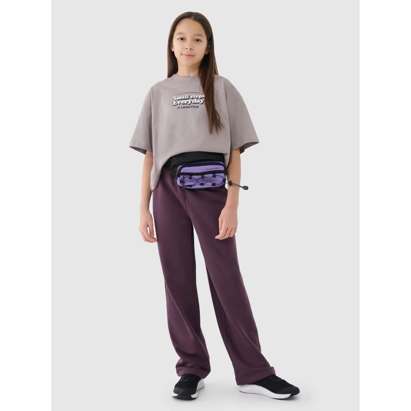 Girls' oversize printed crop top 4F 4FJRSS25TTSHF2587-83S *Kategoria tymczasowa Your Sports Performance