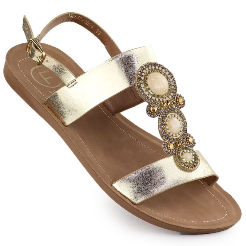 Women's flat sandals with decoration, melissa gold, Filippo DS6882 Footwear Your Sports Performance