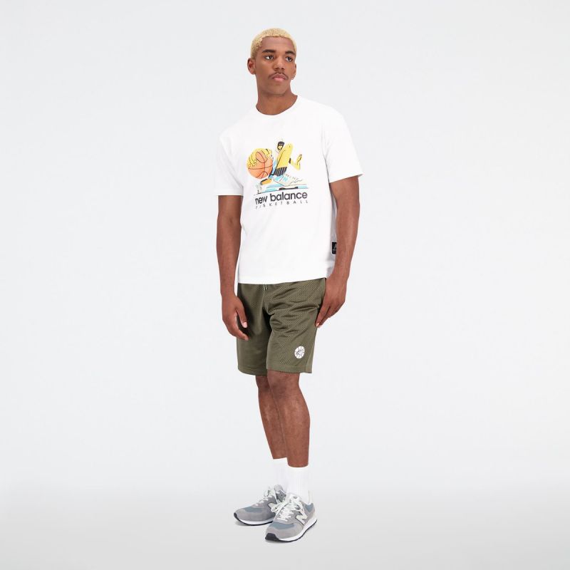 New Balance Hoops Cotton Jersey Short Wt M MT31589WT Clothing/Lifestyle/T-shirts/New Balance New Balance
