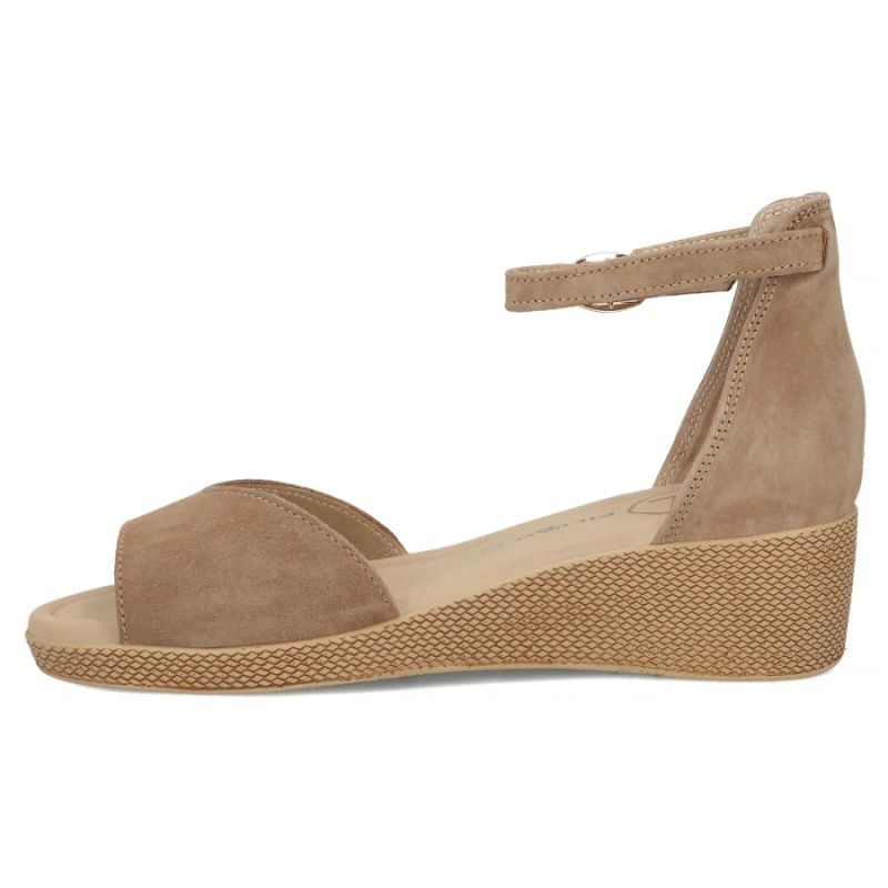 Filippo DS7635 Women's Taupe Leather Wedge Sandals Filippo