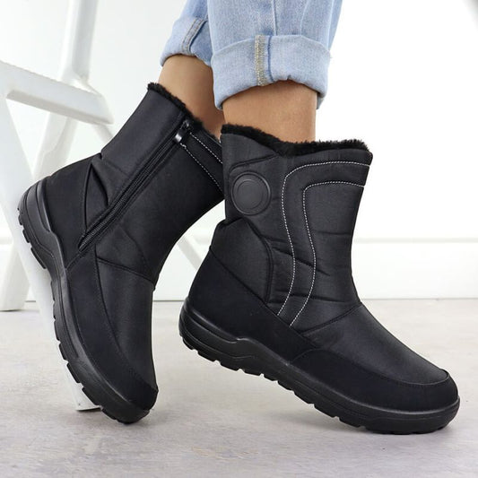 Women's flat insulated snow boots, black, Potocki SU33310 To be categorized Your Sports Performance