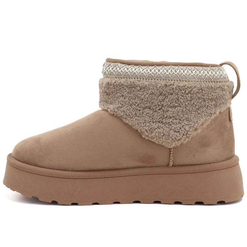 Big Star UU274169 Women's Waterproof Beige Platform Snow Boots