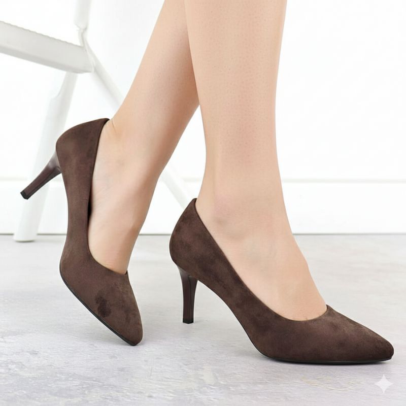 Chocolate suede women's pumps, Sergio Leone 1336 Footwear Your Sports Performance