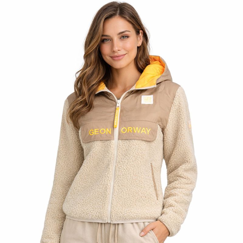 Geographical Norway Techic Fz Beige Db Lady 056 Women's Fleece (WZ6660F/GN-Beige) Geographical Norway