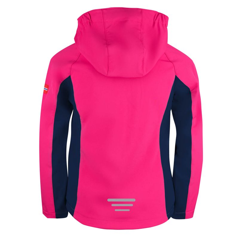TrollKids Girls Kristiansand Jacket navy/magenta softshell pink (321-114) In preparation Your Sports Performance