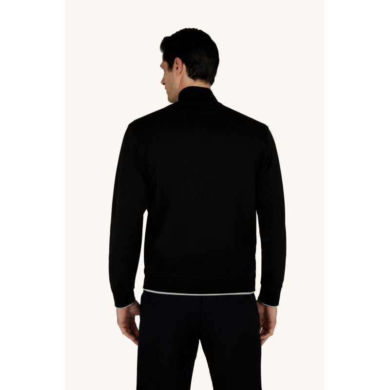 Paul&Shark men's cotton and lyocell zip-up sweatshirt, black (26411809-11)