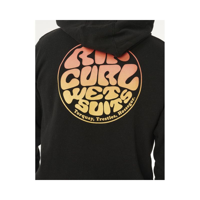 RIP CURL Wettie Passage Icon Zip Thru Men's Sweatshirt Black