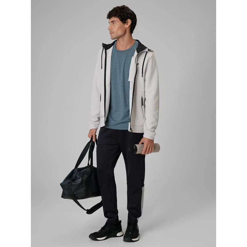 Men's regular training sweatshirt made of structured knit fabric 4F 4FWAW26TFSWM0891-11S