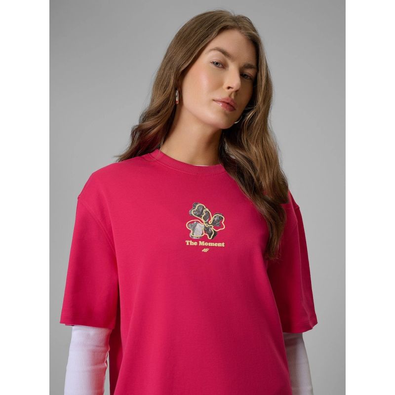 Women's loose T-shirt with print 4F 4FRSS26TTSHF3706-53S 4f