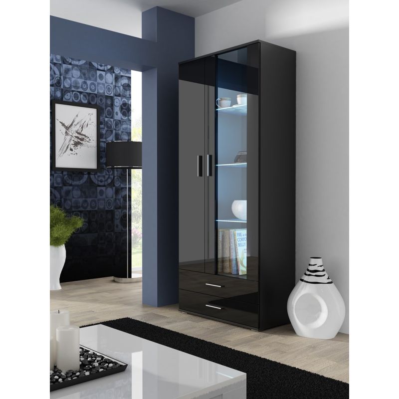 SOHO S6 2D2S display cabinet black/gloss black Bufety i witryny/Bufety i witryny na drewnianej podstawie Your Sports Performance
