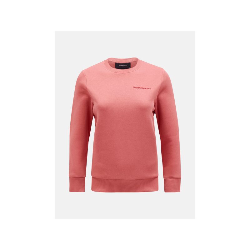 Peak Performance W Original Small Logo Crew Pink Sweatshirt Clothing Your Sports Performance
