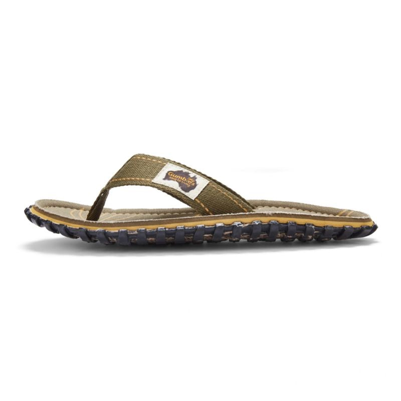 Gumbies Men's Flip-Flops ISLANDER FLIP-FLOP PALM LEAF KHAKI