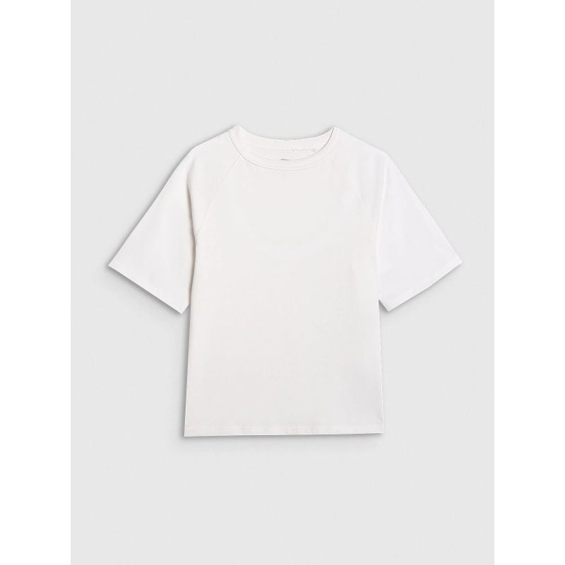 Plain Oversized Boys' T-Shirt 4F 4FJWAW25TTSHM2411-10S