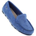 Women's moccasins, suede shoes, blue Potocki 09301 Potocki