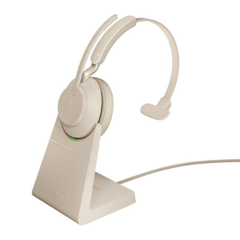 Jabra Evolve2 65 UC Mono Link380c Wireless Over-Ear Headphones, Beige + Stand In preparation Your Sports Performance