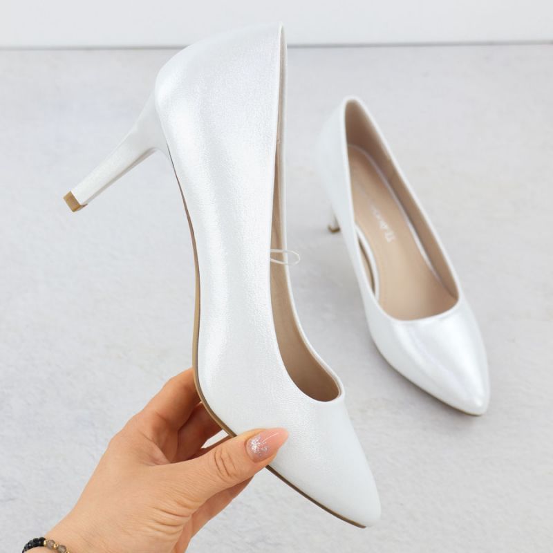 Women's satin silver pumps Sergio Leone 1336 Footwear Your Sports Performance