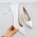 Women's satin silver pumps Sergio Leone 1336 Footwear Your Sports Performance