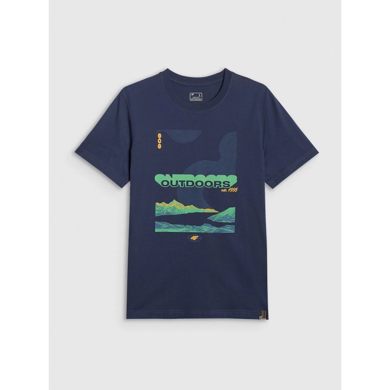 Men's regular printed T-shirt 4F 4FRAW25TTSHM3378-31S
