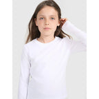 Girls' plain slim-fit long-sleeve top 4F 4FJRAW25TLONF603-10S