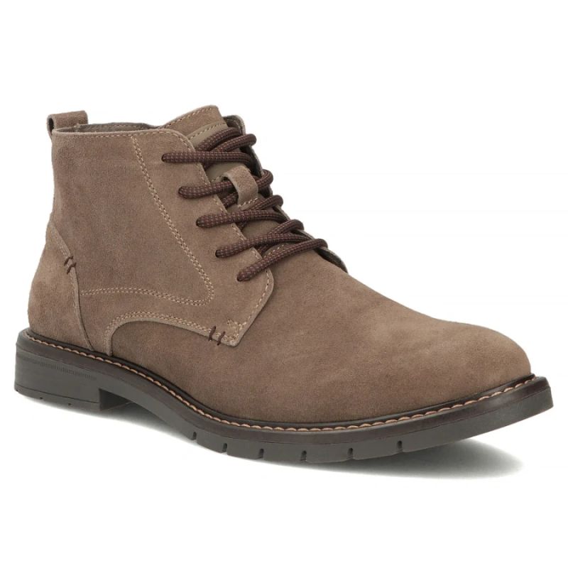 Men's leather ankle boots, unlined, suede, beige, Filippo MBT8318