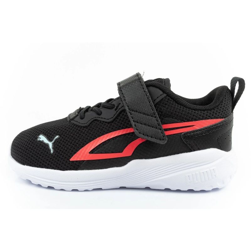 Puma Kids' All-Day Sports Sneakers with Hook-and-Loop Fastener, Black and Comfortable