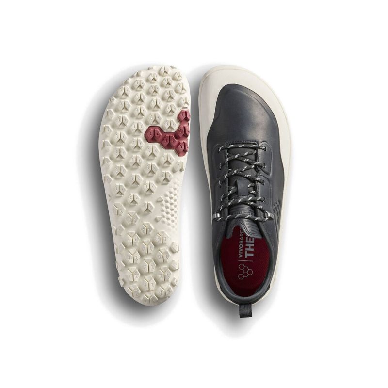 Vivobarefoot TRACKER LEATHER AT LOW MENS OBSIDIAN/WHITE men's shoes (309534-04)