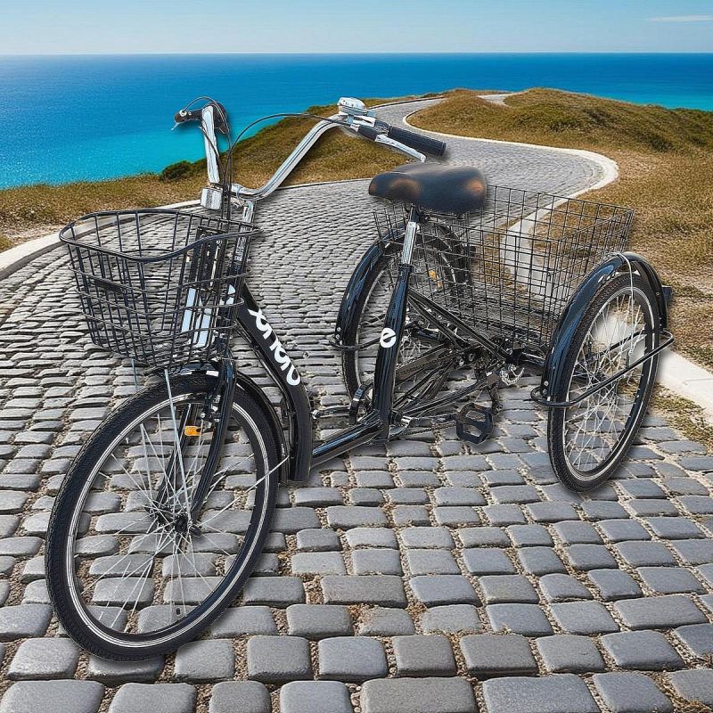 3-WHEEL BIKE 24 BLACK SHIMANO 7-SPEED LOWER FRAME 1060972 Sport/Rowery/Miejskie Ctb Your Sports Performance