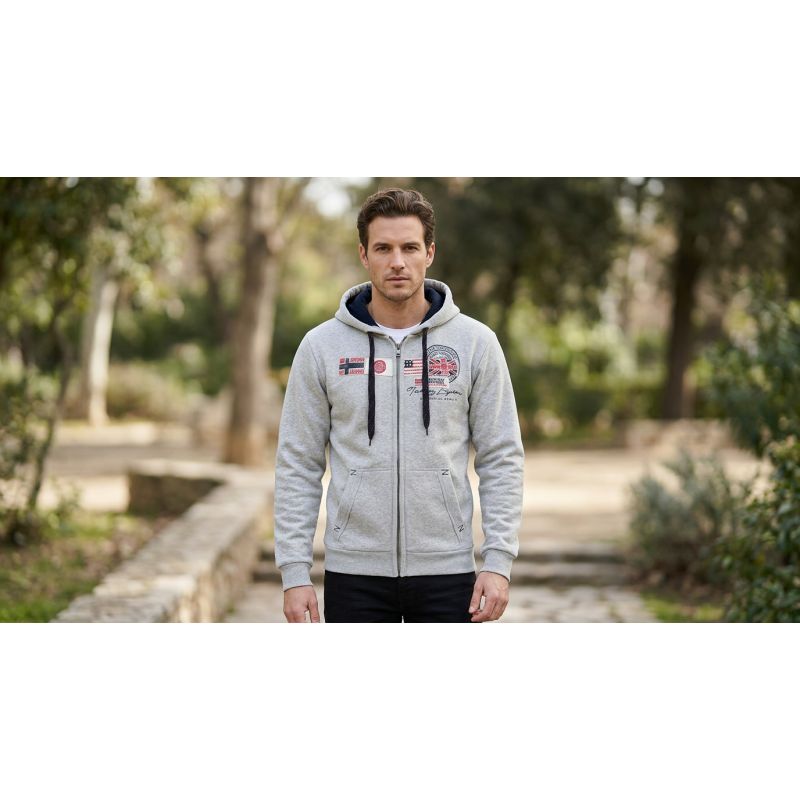 Geographical Norway GORMA MEN 100 EO +BS Men’s Sweatshirt (WT1880H/GN-BLENDED GREY)