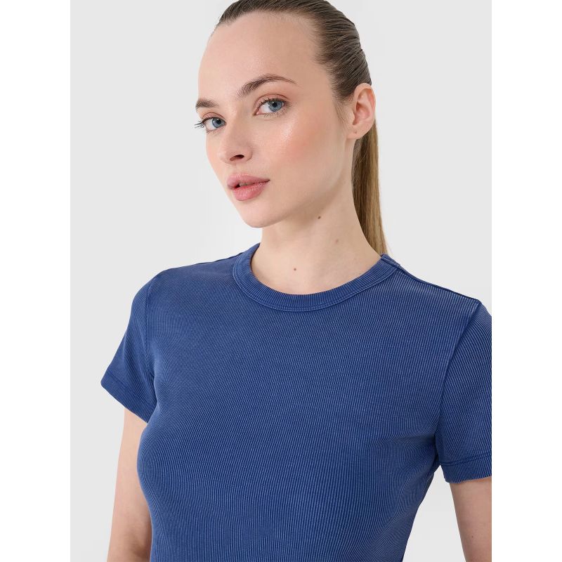 Women's slim ribbed t-shirt 4F 4FRSS25TTSHF2696-31S *Kategoria tymczasowa Your Sports Performance