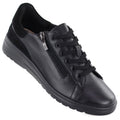 Women's black leather shoes with a zipper Potocki JE19402 Potocki