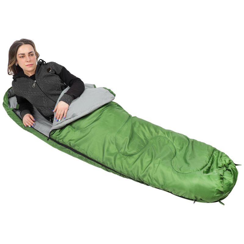 TOURIST SLEEPING BAG NEPAL 210x80x50CM GREEN ENERO CAMP Turystyka/Śpiwory/Mummie Your Sports Performance