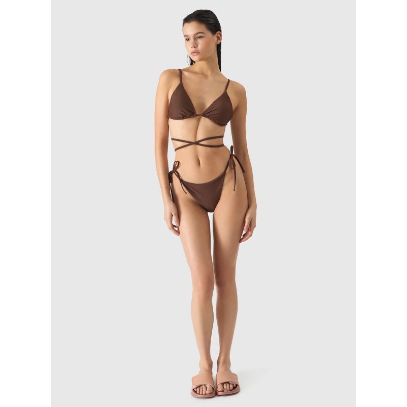 Women's swimsuit bikini top 4F 4FWSS24UBKTF041-81S Brown *Kategoria tymczasowa Your Sports Performance