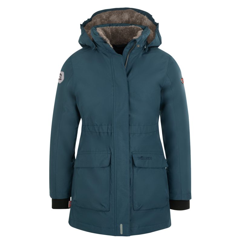 Trollkids Girls Alesund Coat Children's Waterproof Hooded Down Jacket Winter Navy Blue (301-142) Trollkids