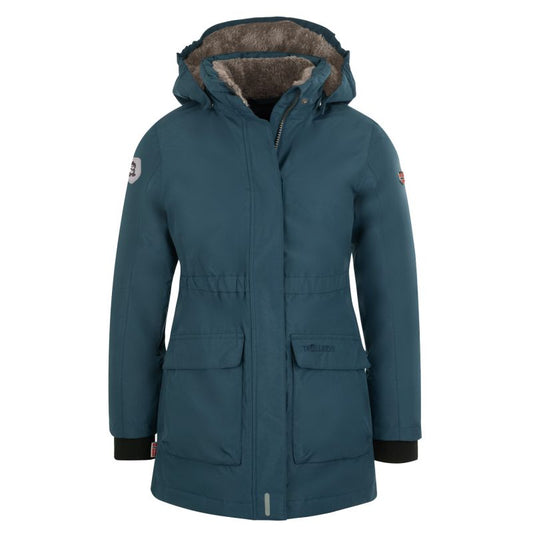 Trollkids Girls Alesund Coat Children's Waterproof Hooded Down Jacket Winter Navy Blue (301-142) Trollkids