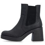 Women's Chelsea boots with a block heel, insulated, black, Rieker 58081-00