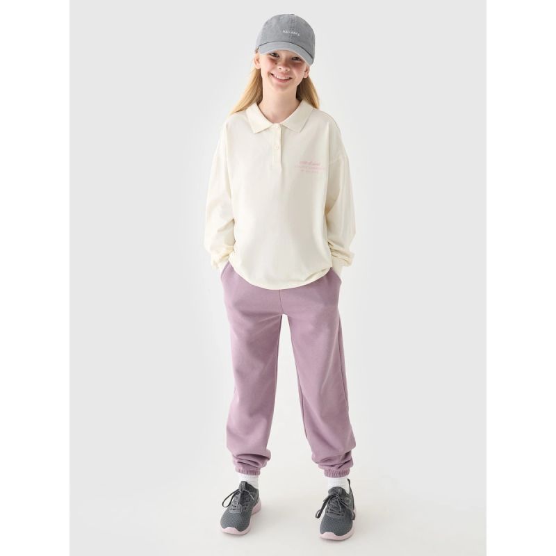 Girls' longsleeve plain 4F Junior 4FJRAW24TLONF438-11S *Kategoria tymczasowa Your Sports Performance