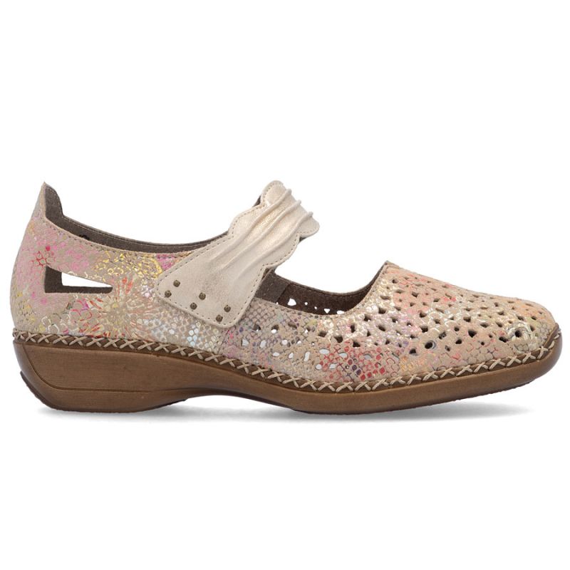 Women's leather velcro openwork shoes, multicolor Rieker 41399-92 To be categorized Your Sports Performance