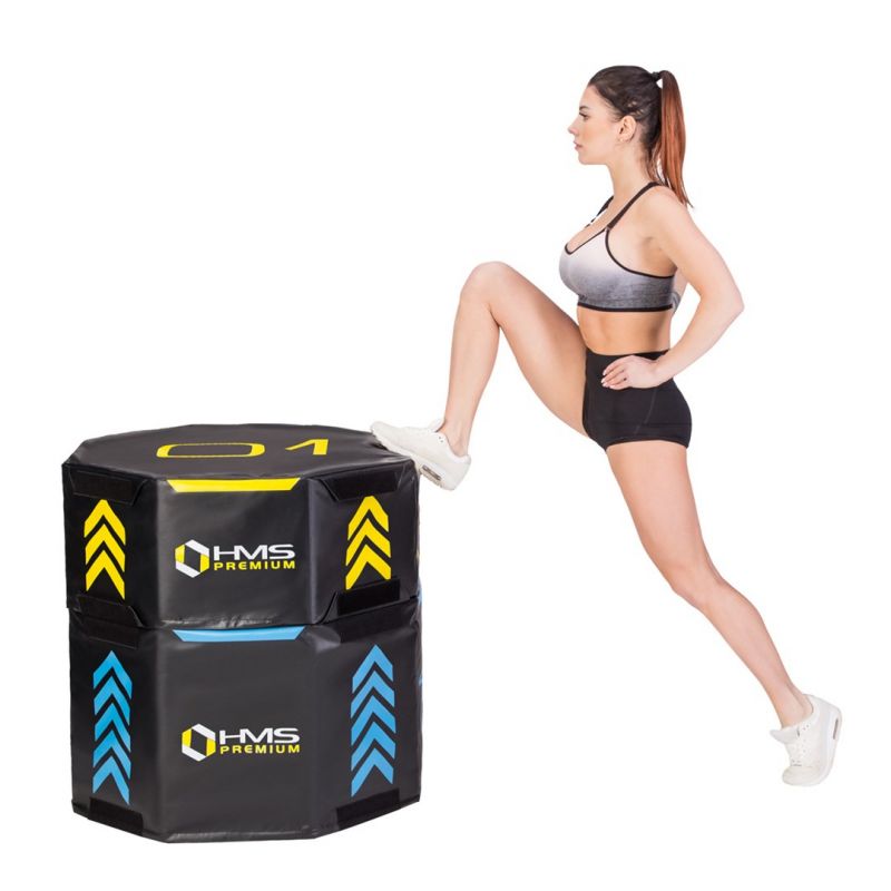 Set of three HMS Premium octagonal plyometric boxes PYOBS01 In preparation Your Sports Performance