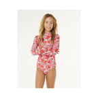 RIP CURL Sunshine Upf Ls Surfsuit - Girl Red