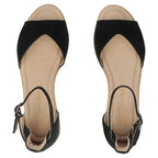 Women's leather wedge sandals, black, Filippo DS7635 Filippo