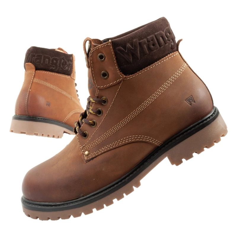 Wrangler Arch men's shoes Chelsea boots elegant ankle boots natural leather brown Wrangler