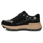 Women's patent leather wedge sneakers, black Filippo DP7988