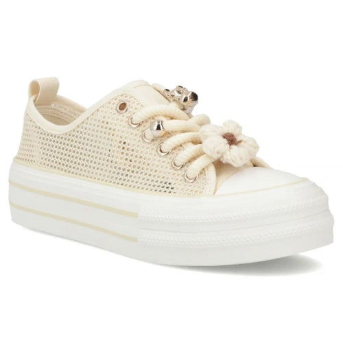 Women's mesh sneakers on the platform, beige, Filippo DTN7855 Filippo