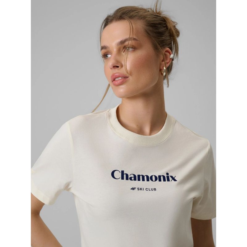 Women's loose T-shirt with print 4F 4FRAW25TTSHF3409-12S 4f