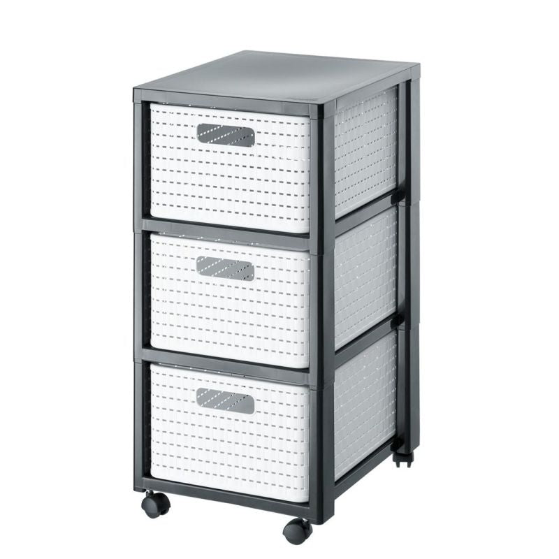 ROTHO Large bookcase with 3 drawers COUNTRY white/anthracite Dla zwierząt/Miski, pojemniki i poidełka (uniwersalne) Your Sports Performance