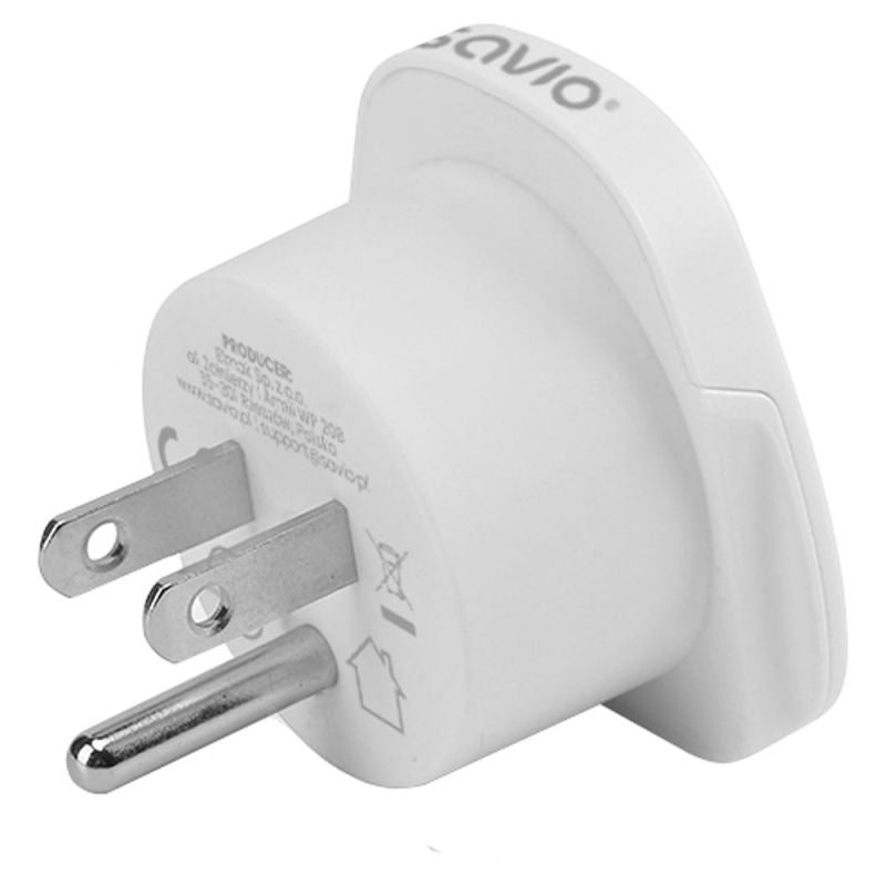 SAVIO TRAVEL ADAPTER GLOBAL SOCKET - US PLUG AP-07 Kable i adaptery/Adaptery, przejściówki Your Sports Performance
